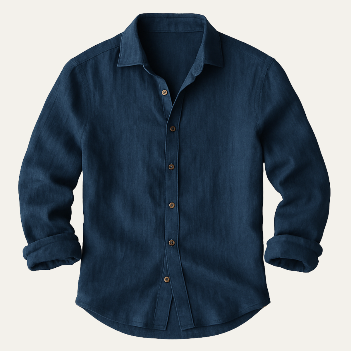 Marcos | Camisa de lino de hombre de corte holgado - Azul marino