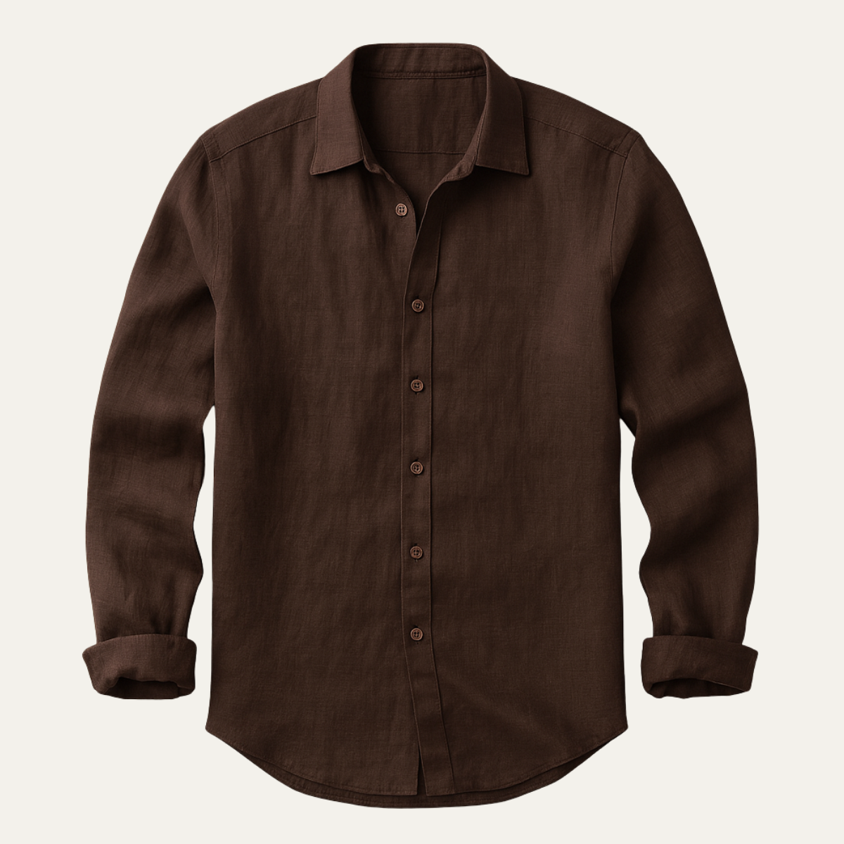 Marcos | Camisa de lino de hombre de corte holgado - Café