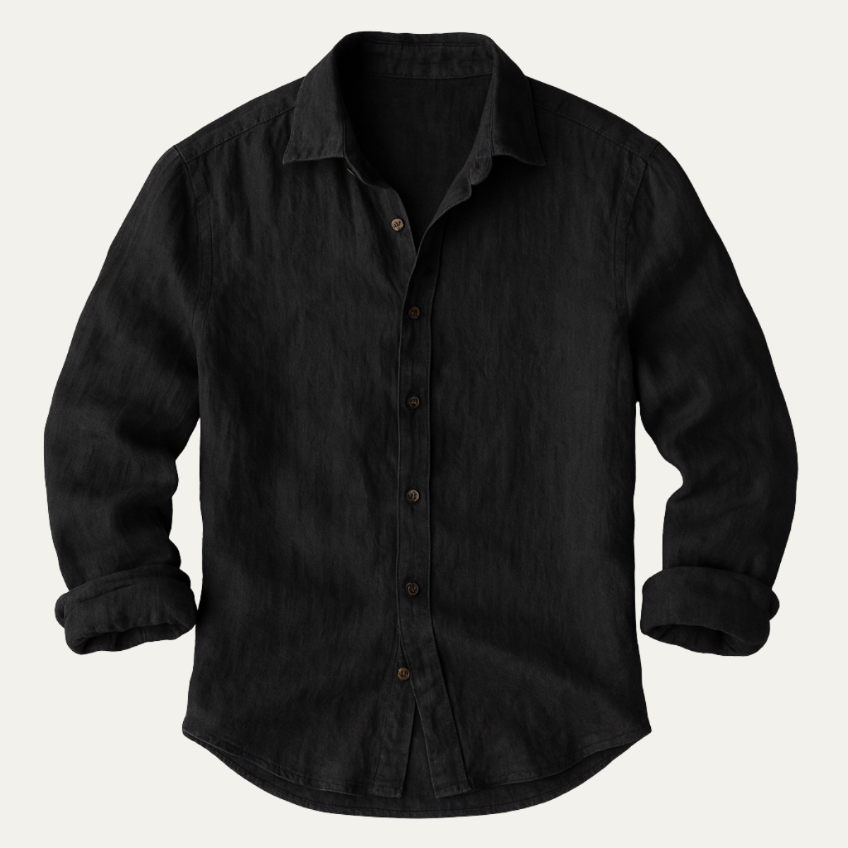 Marcos | Camisa de lino de hombre de corte holgado - Negro