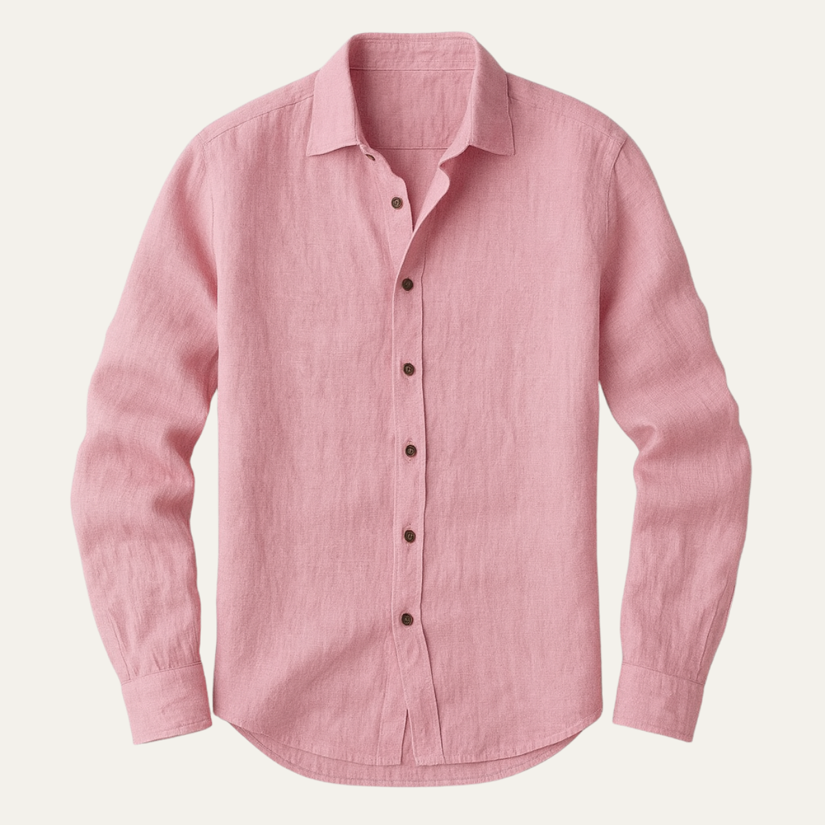Marcos | Camisa de lino de hombre de corte holgado - Rosa