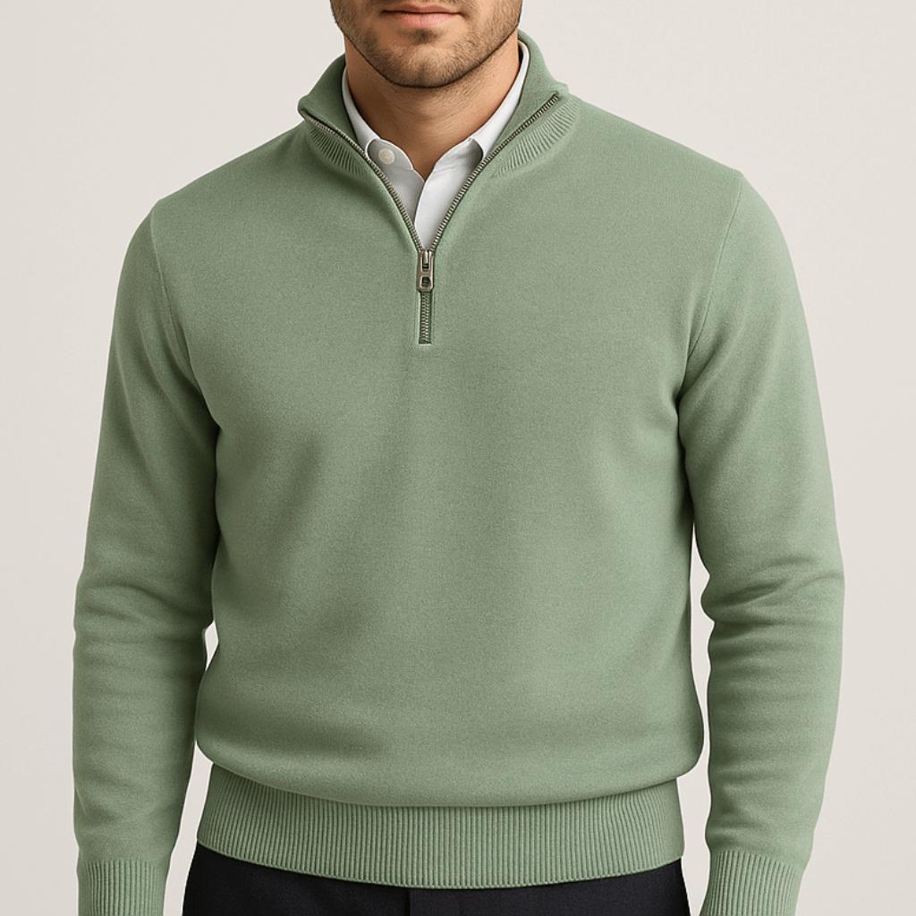 Mariano | Jersey de punto de hombre con cremallera - Verde