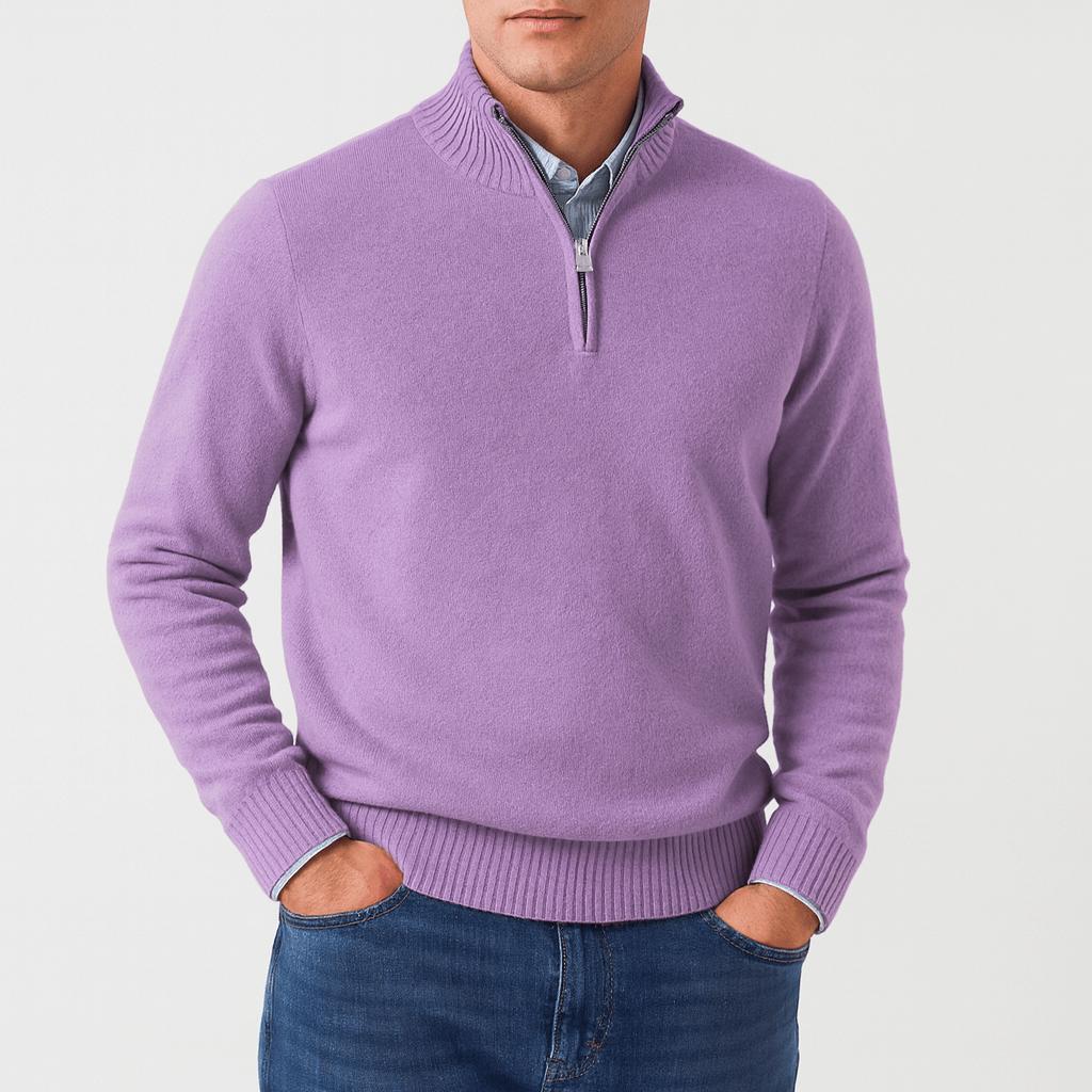 Mariano | Jersey de punto de hombre con cremallera - Violeta