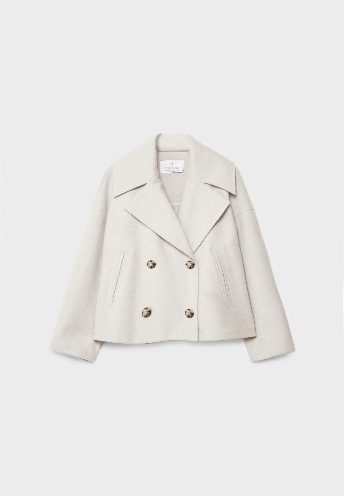Martina | Chaqueta corta de mujer con doble botonadura - Beige