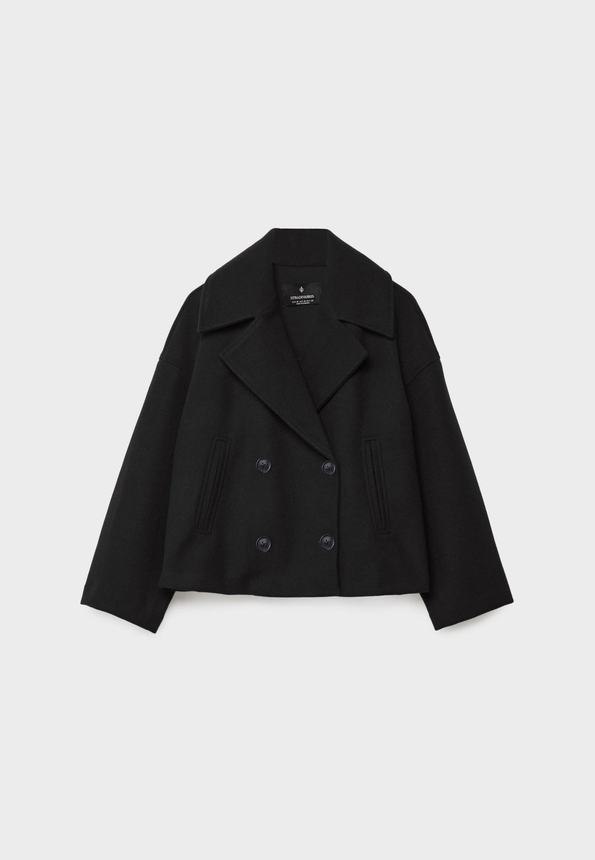 Martina | Chaqueta corta de mujer con doble botonadura - Negro