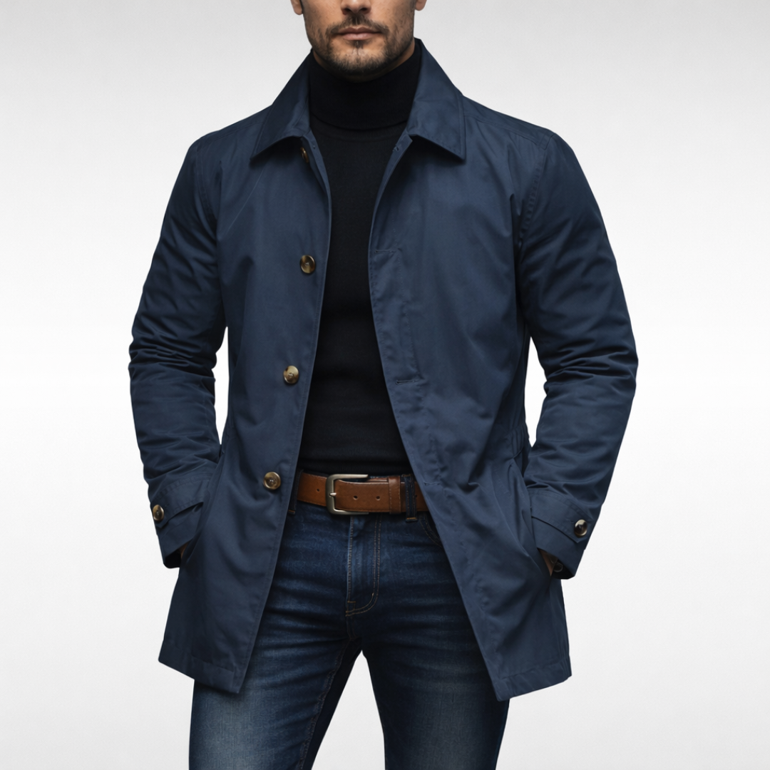 Melchor | Chaquetón de hombre con forro acolchado, gris - Azul marino