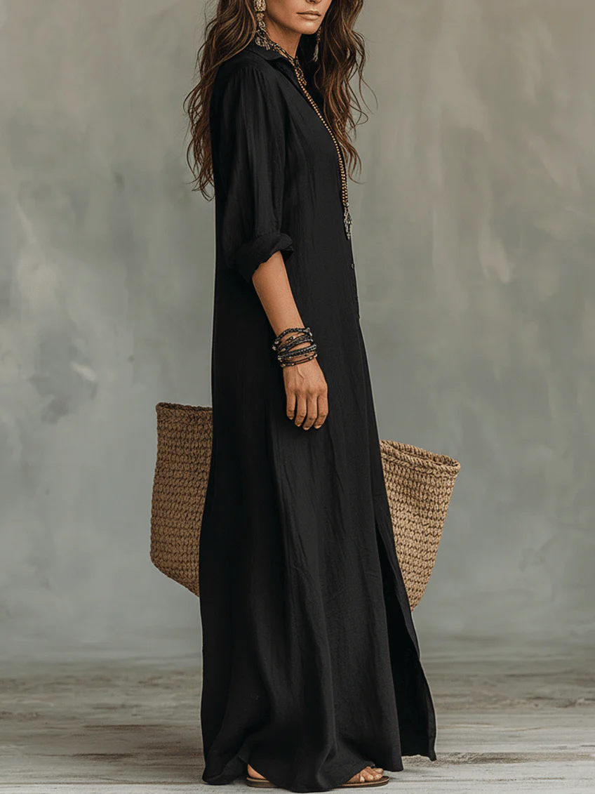 Miriam | Vestido camisero largo de mujer - view 4
