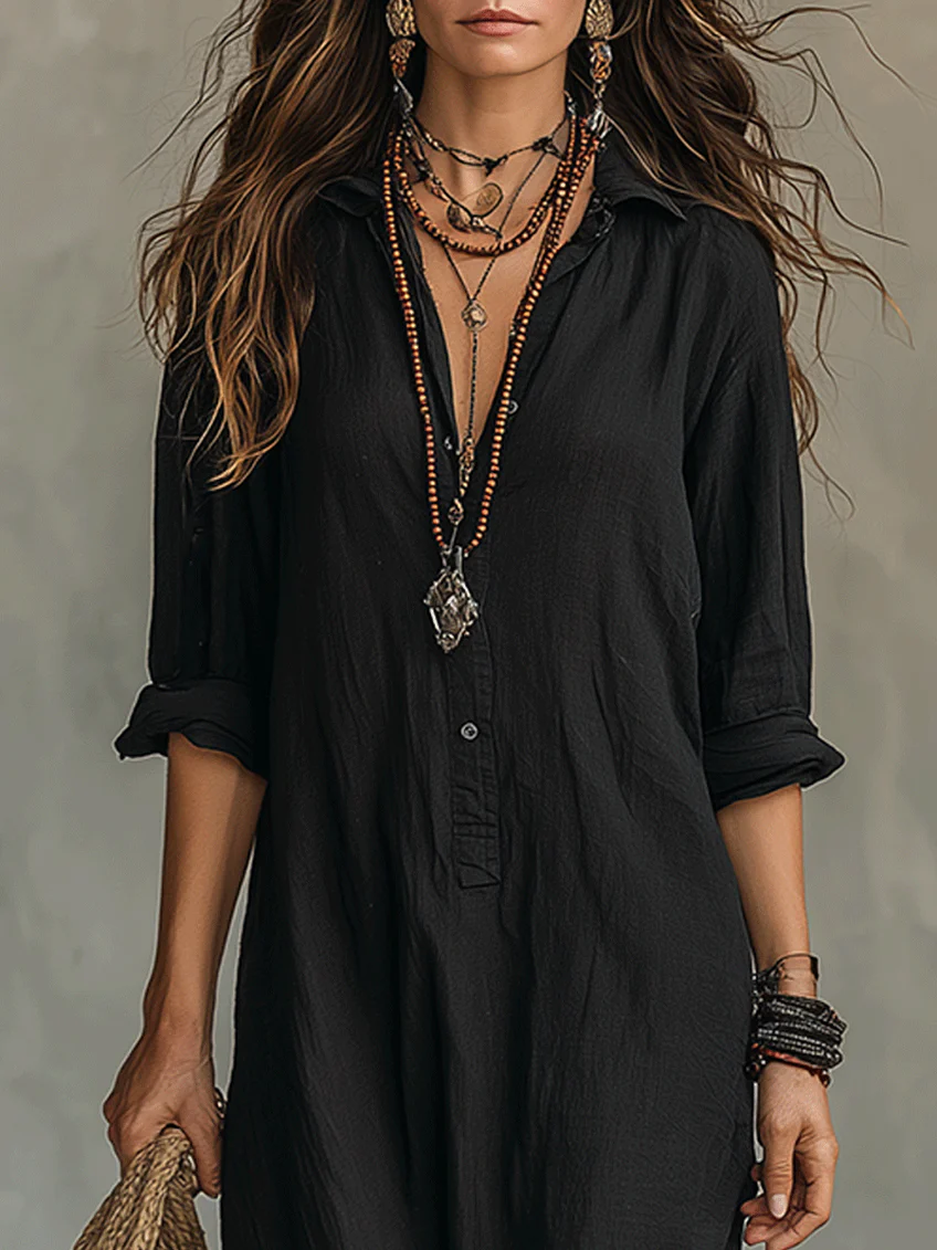 Miriam | Vestido camisero largo de mujer - view 6
