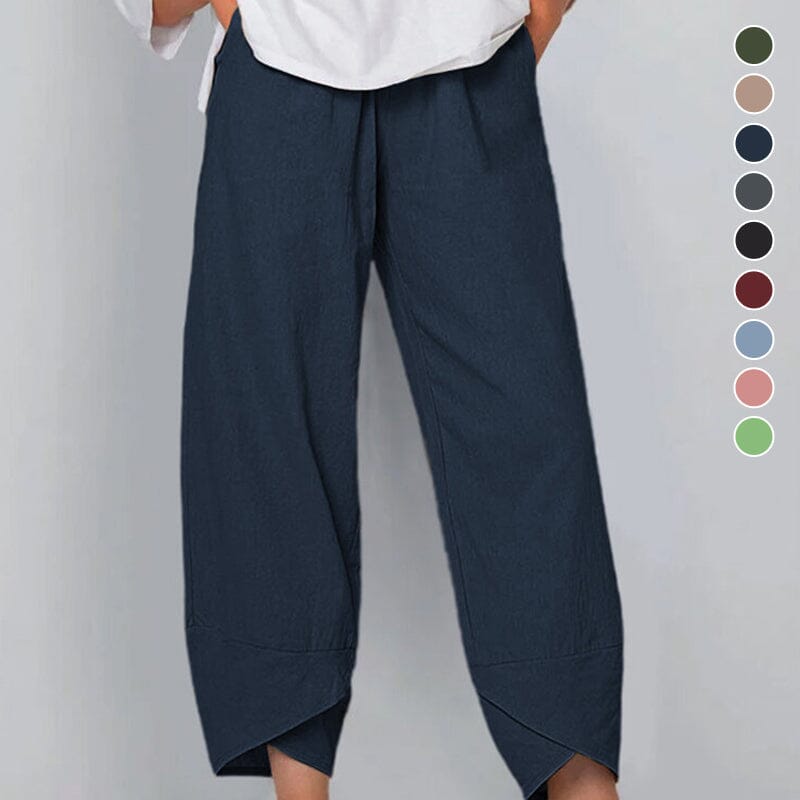 Natalia | Pantalón ancho de mujer de tiro alto - view 11