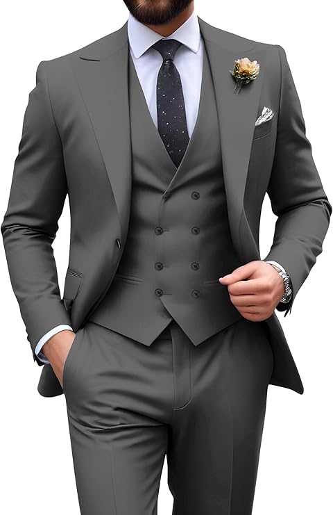 Néstor | Traje de tres piezas de hombre slim fit - Gris claro