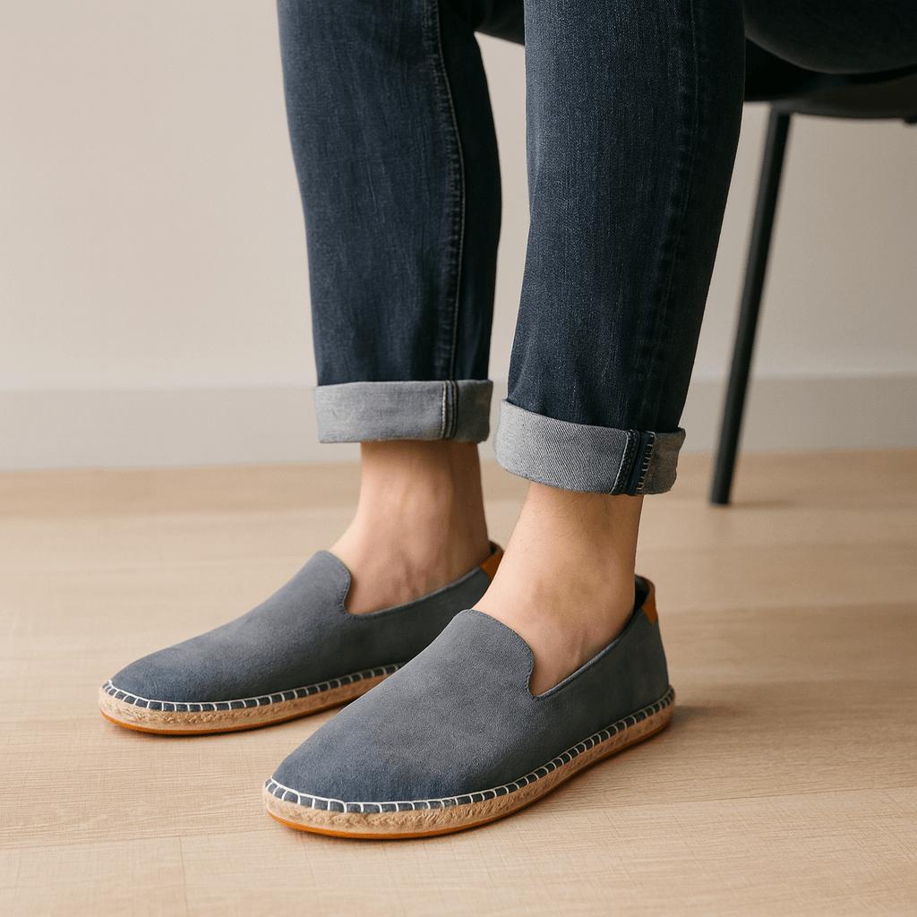 Nicolás | Mocasines de lona para hombre - Gris