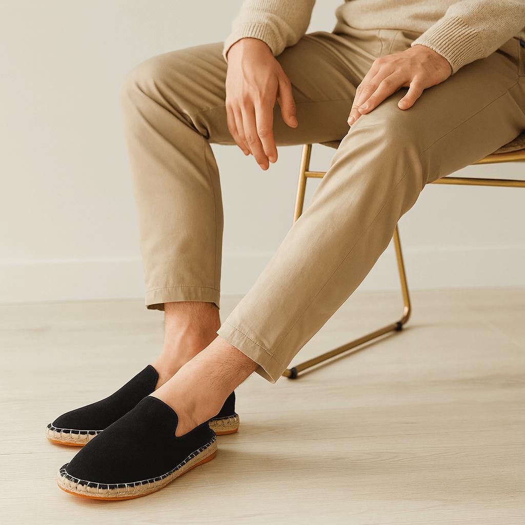 Nicolás | Mocasines de lona para hombre - Negro
