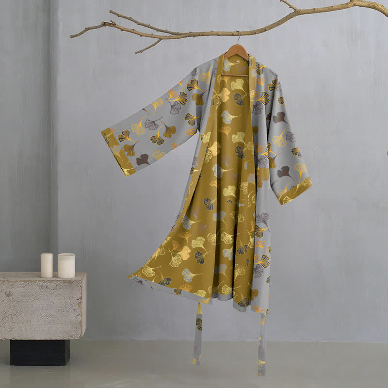 Nilo | Bata kimono de algodón de mujer - Gris claro