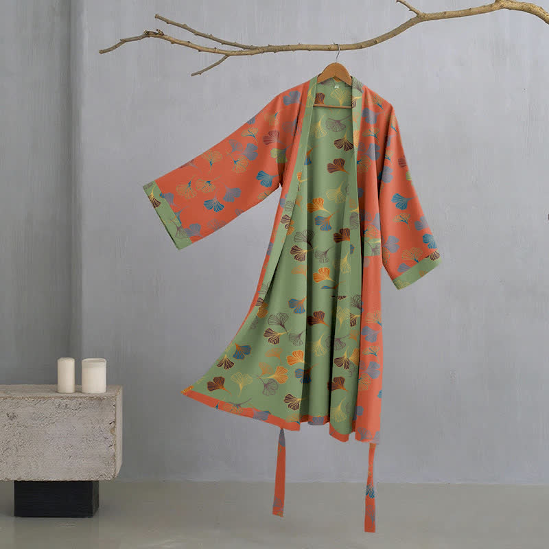 Nilo | Bata kimono de algodón de mujer - Rojo