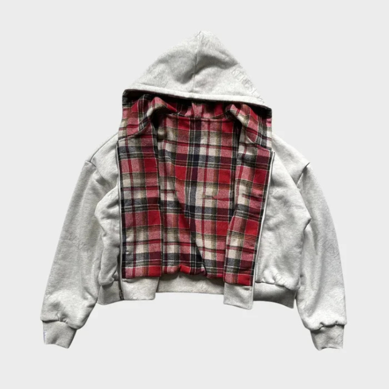 Orlando | Sudadera con capucha de hombre oversize reversible con cremallera - Rojo