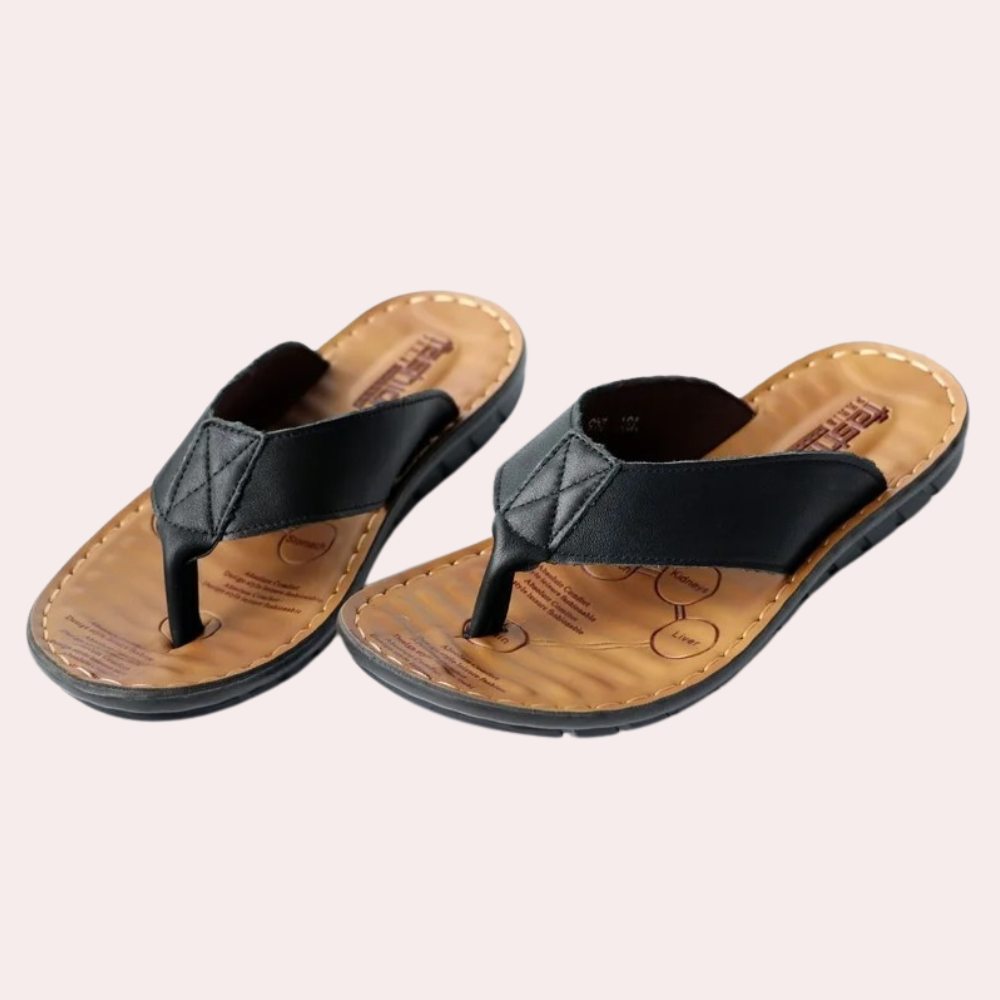 Pablo | Chanclas de dedo de hombre para verano - Negro