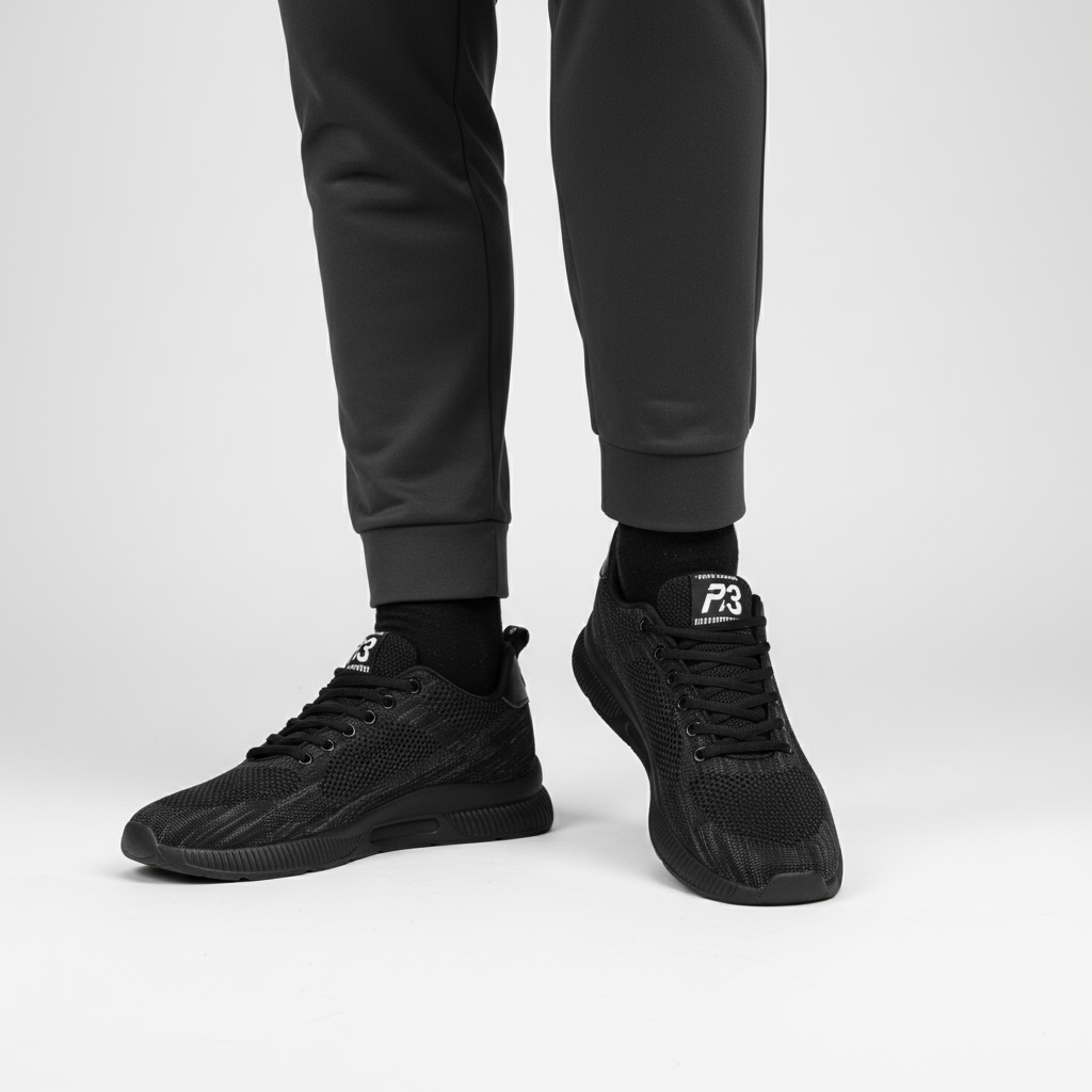 Pablo | Zapatillas de hombre con alzas - Negro