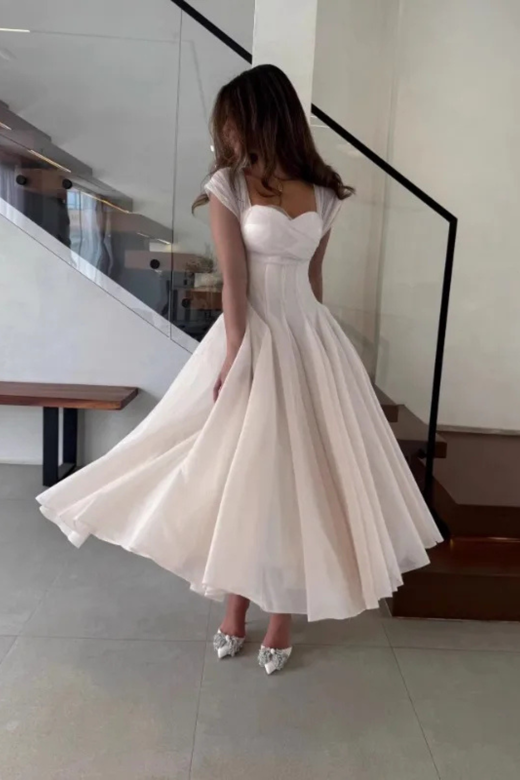 Paula | Vestido midi de tul para invitada de boda - view 5