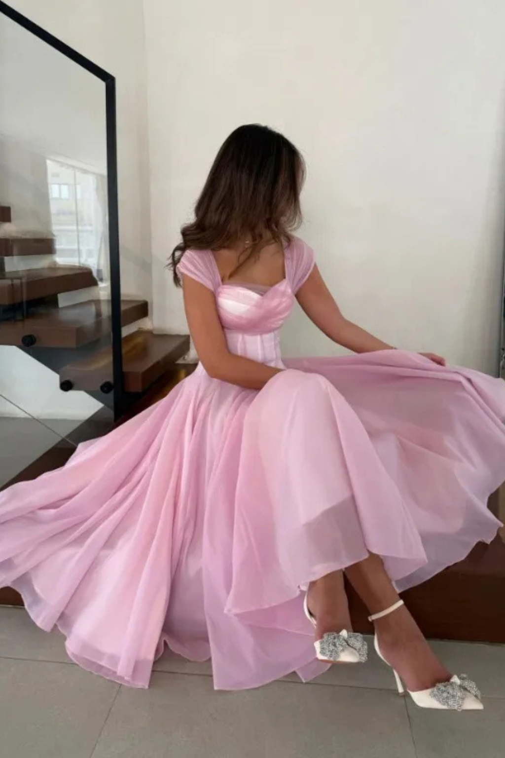 Paula | Vestido midi de tul para invitada de boda - view 7