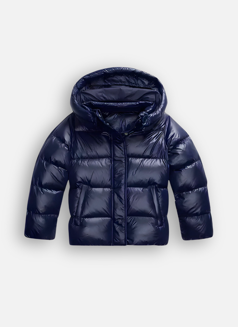Pilar | Plumífero acolchado de mujer con capucha - Azul