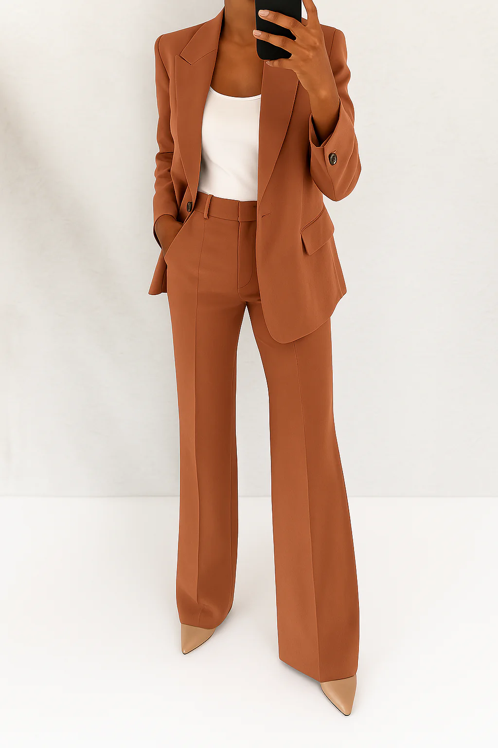 Tania | Traje de chaqueta y pantalón de mujer - Marrón