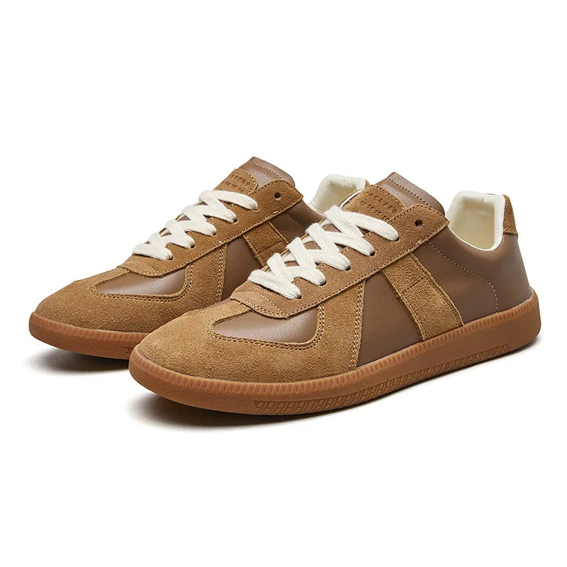 Teodoro | Zapatillas de hombre de ante y piel - Marrón