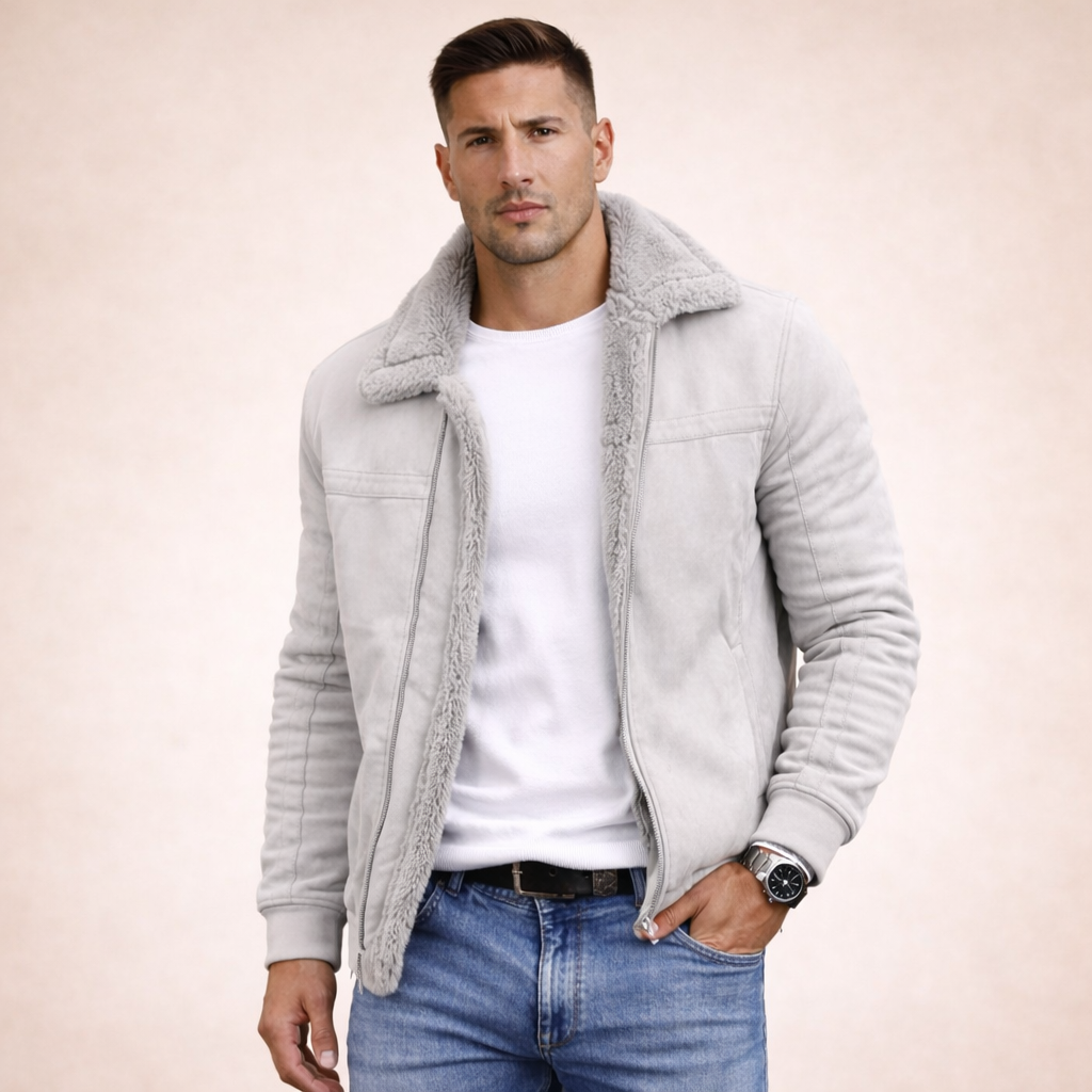 Valentín | Chaqueta de invierno de hombre con borrego - Gris