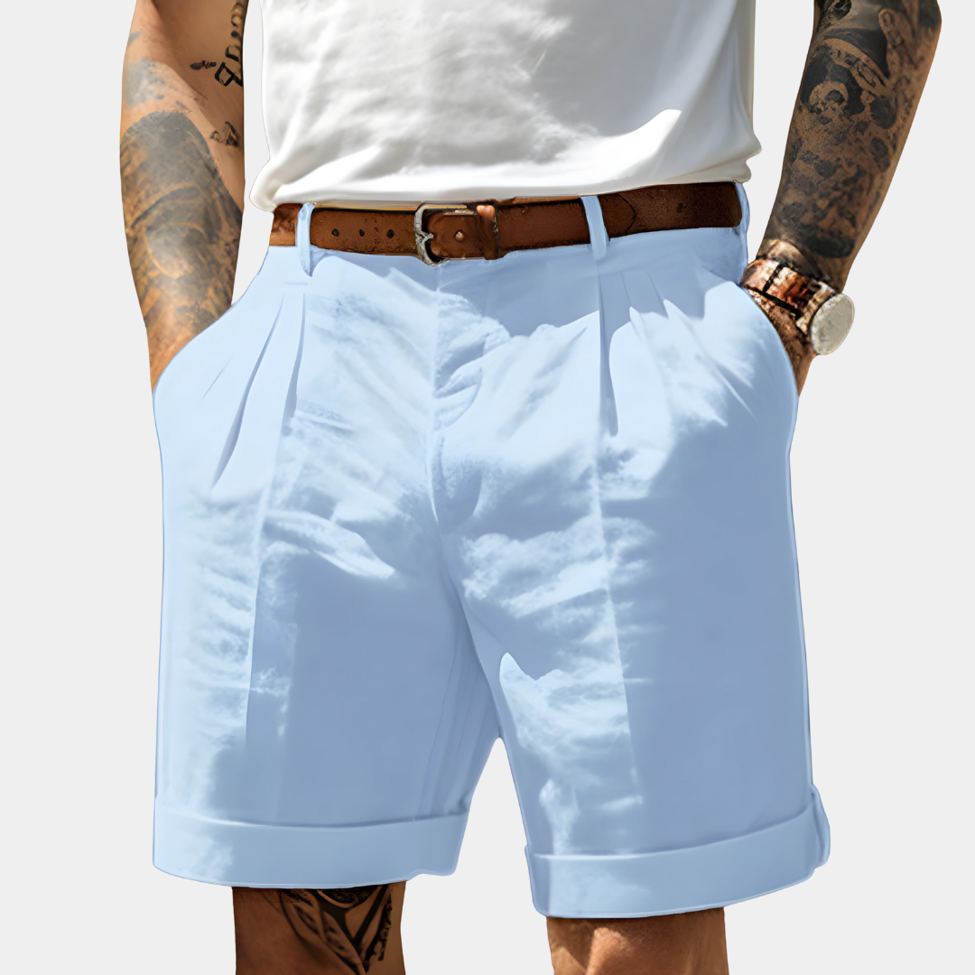 Vicente | Bermudas de hombre de algodón elegantes - Azul claro
