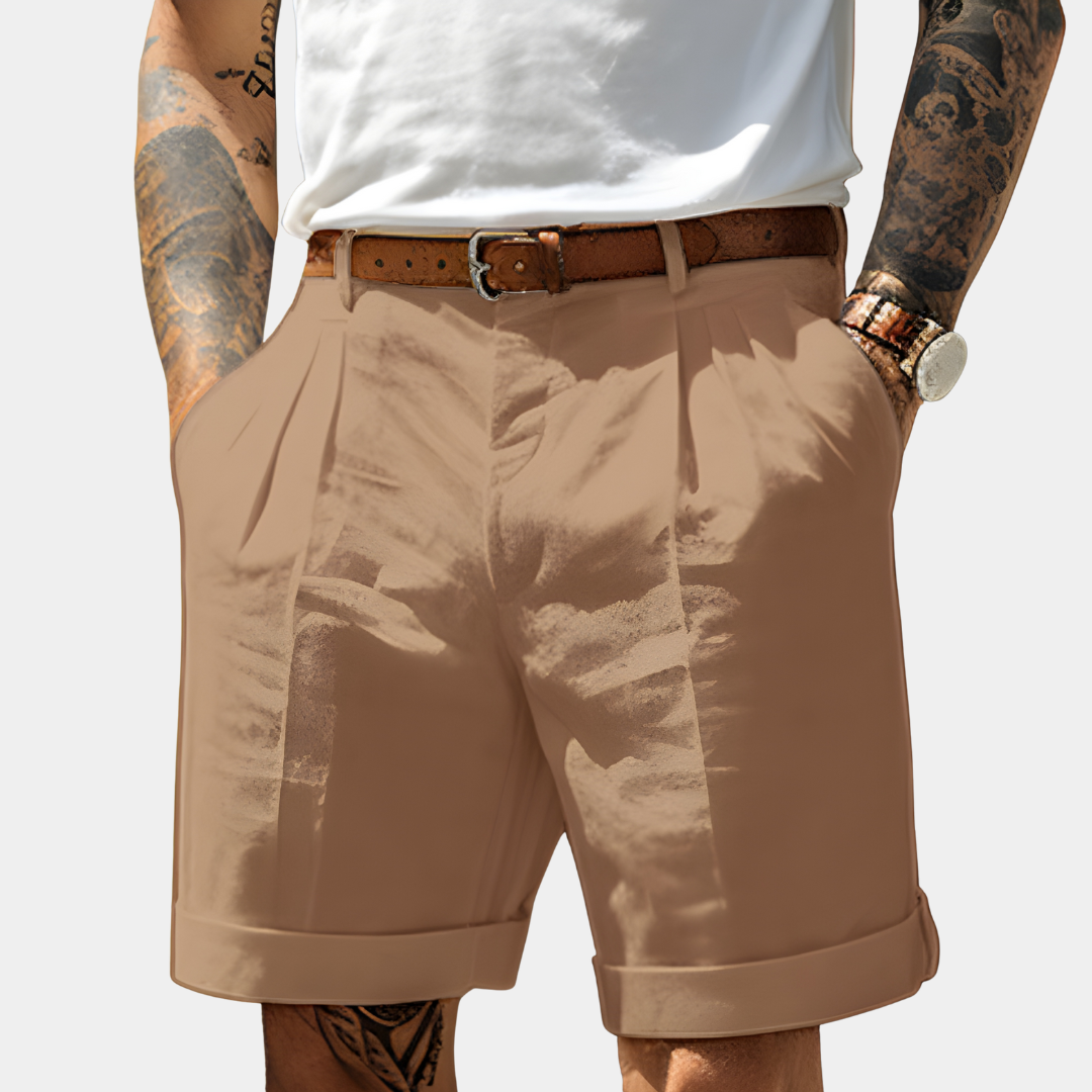 Vicente | Bermudas de hombre de algodón elegantes - Camel