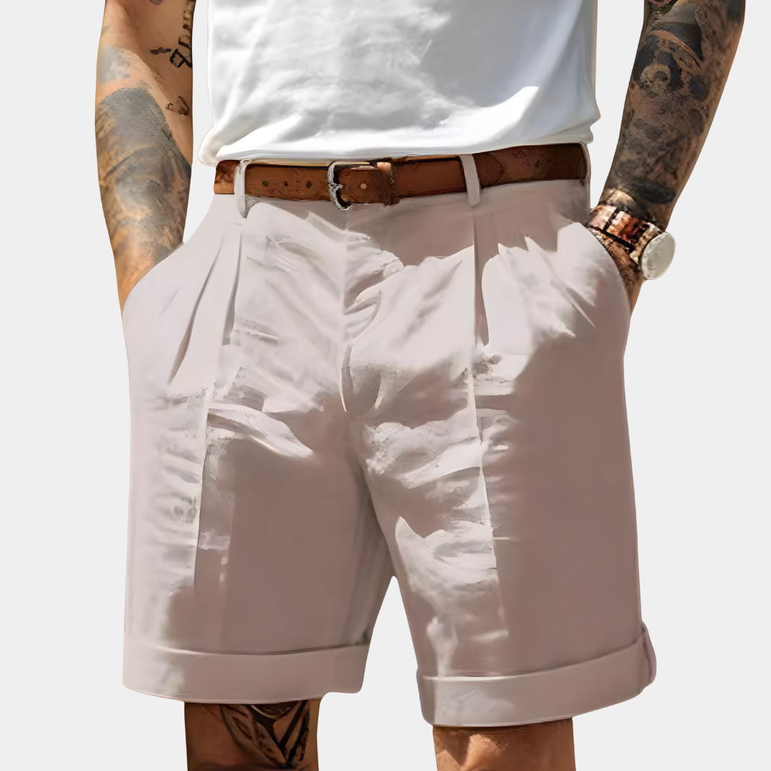 Vicente | Bermudas de hombre de algodón elegantes - Rosa claro