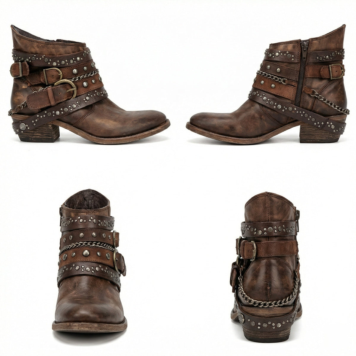 Violeta | Botines de mujer con tachuelas y cadena - foto 7
